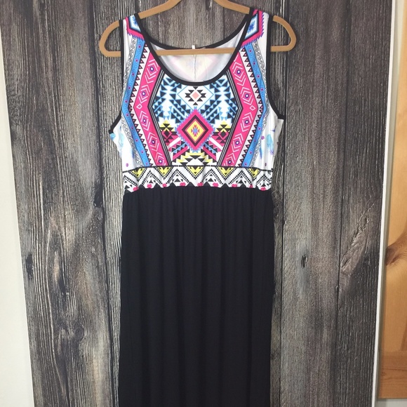 🌸Summer Maxi Dress Med Stretchy NWT G 10 - Picture 1 of 7